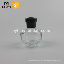 Bouteille en verre de parfum vide de 100ml fantaisie de cristal avec le chapeau noir